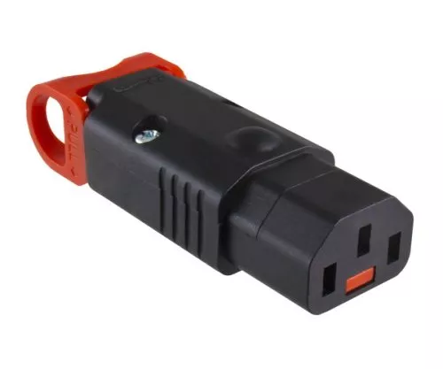 IEC-LOCK IEC60320-C13 plug with latching mountable connector